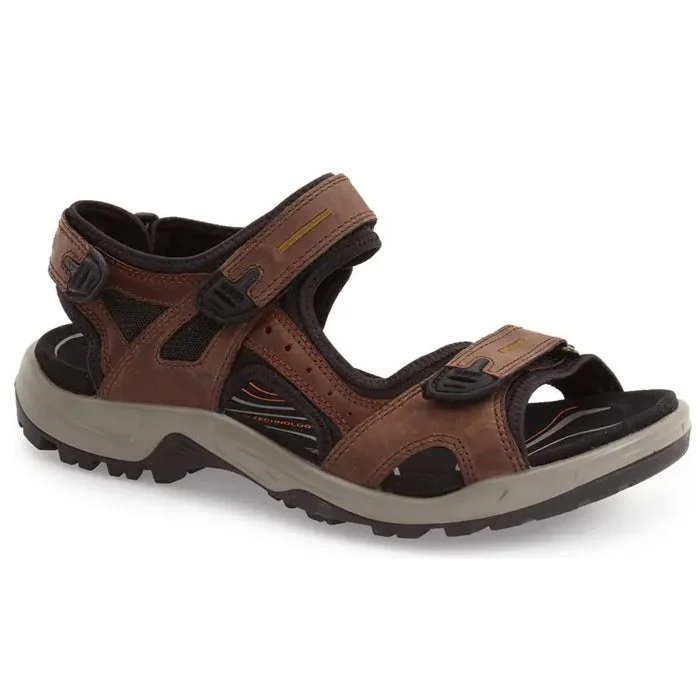 Men's sandals with a contrast stitching detailECCO Men's Yucatan Espresso/Cocoa Brown/Black Men's sandals with a contrast stitching detailECCO Men's Yucatan Espresso/Cocoa Brown/Black