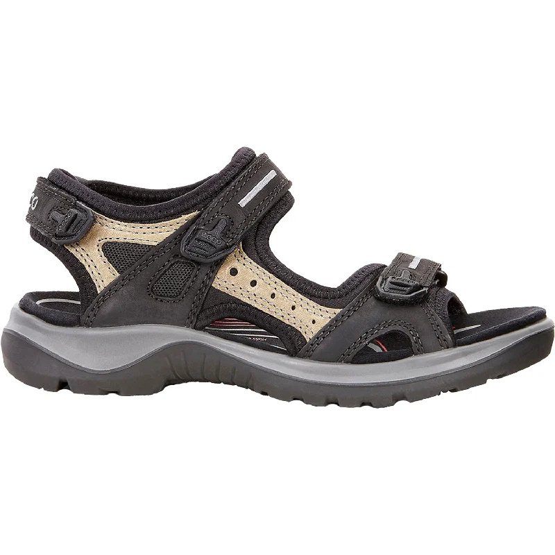 Men's sandals with a cushioned footbedWomen's Ecco Yucatan Black/Mole Nubuck