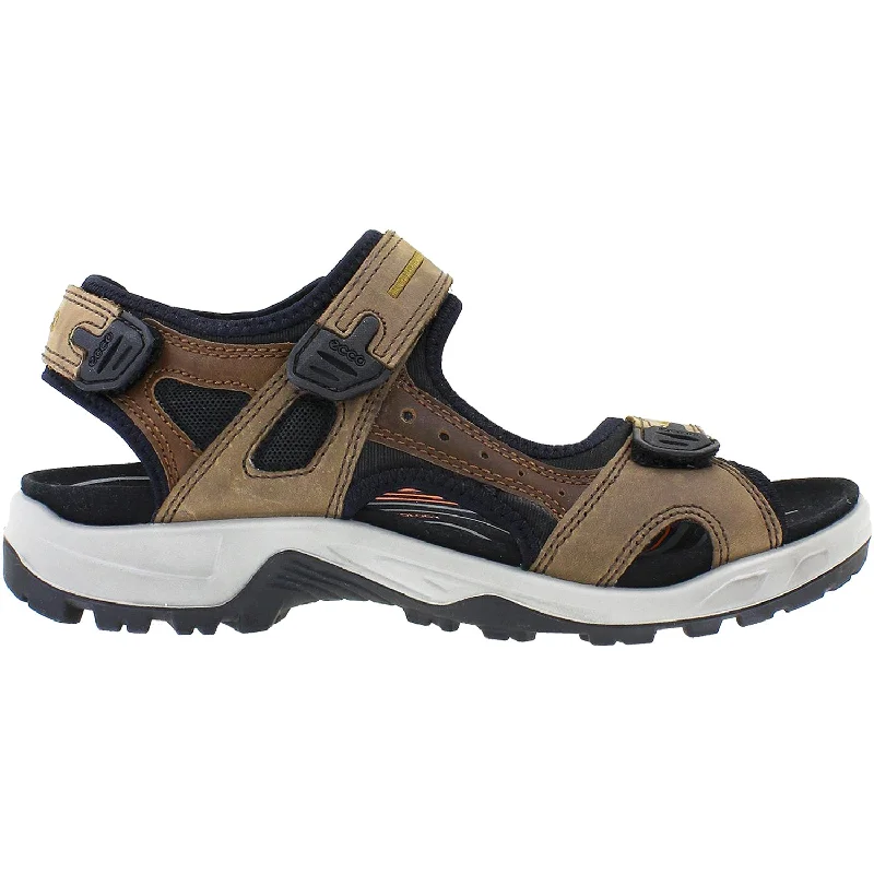 Men's leather sandals with an adjustable strapMen's Ecco Yucatan Espresso/Cocoa/Black Nubuck/Leather