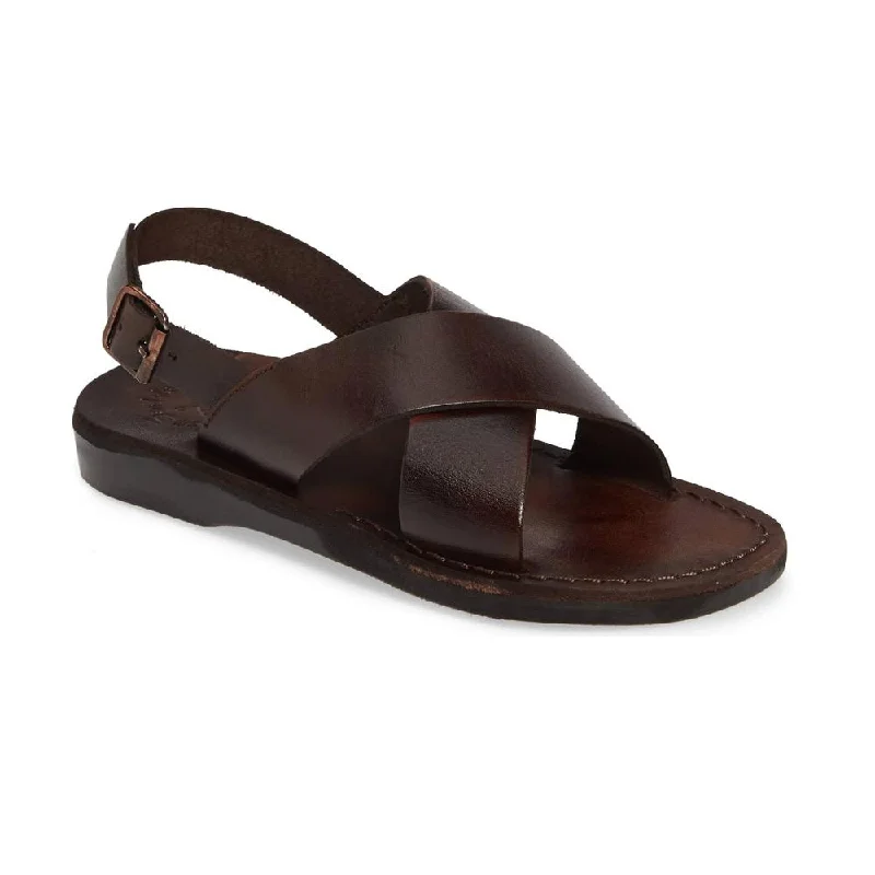 Men's sandals with a leather lining for comfortElan Buckle - Leather Thick Strap Sandal | Brown Men's sandals with a leather lining for comfortElan Buckle - Leather Thick Strap Sandal | Brown