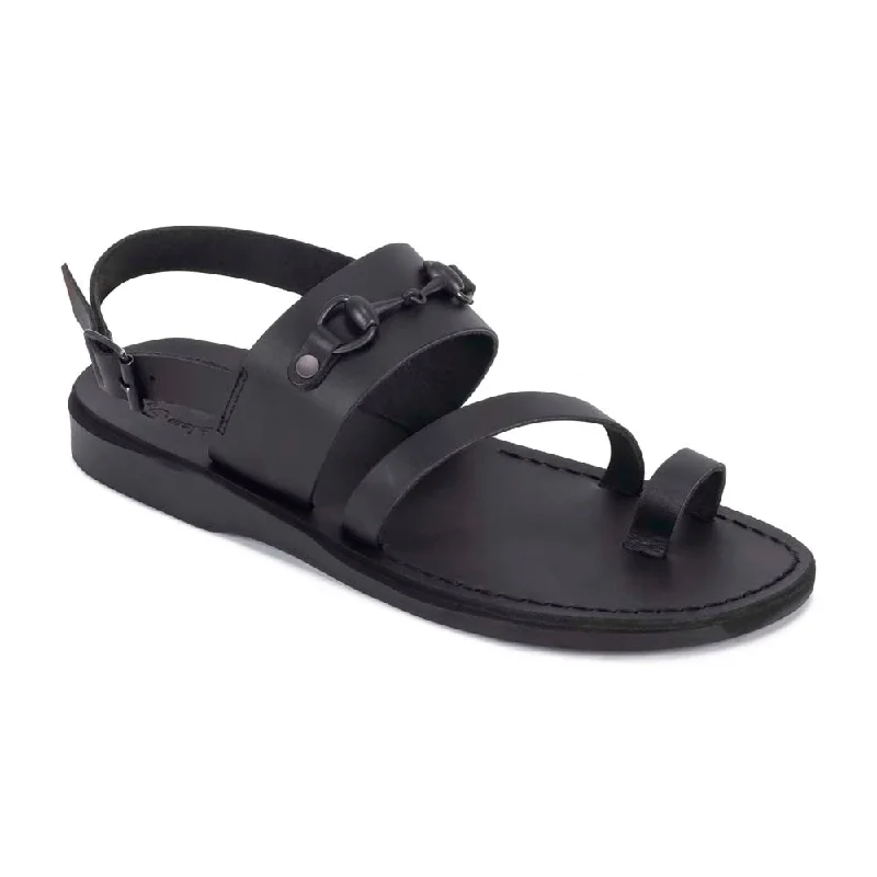 Men's sandals in a neutral color like black or brownEliphaz - Leather Buckle Sandal | Black Men's sandals in a neutral color like black or brownEliphaz - Leather Buckle Sandal | Black