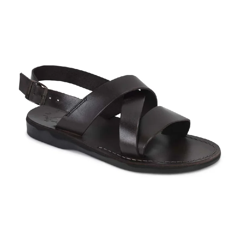 Men's sandals with a leather lining for comfortElisha - Leather Three Strap Sandal | Brown Men's sandals with a leather lining for comfortElisha - Leather Three Strap Sandal | Brown