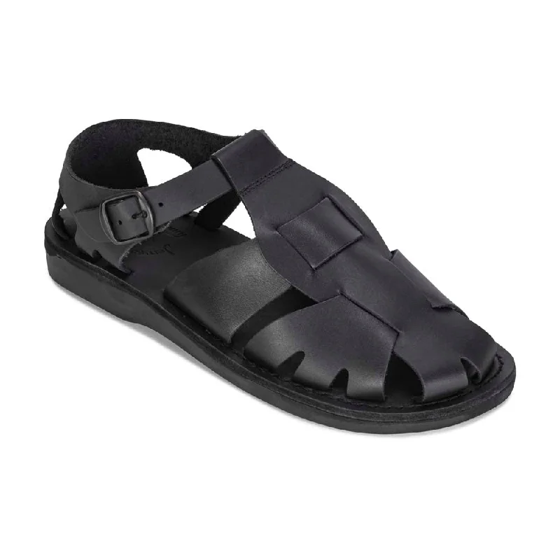 Men's sandals with a wide strap for supportFinn - Leather Nomad Sandal | Black