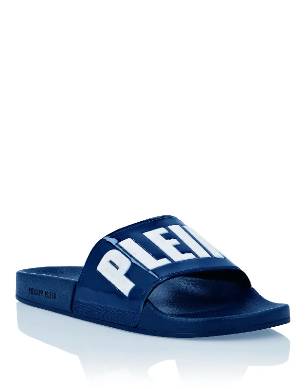 Men's sandals with a leather lining for comfortFlat gummy sandals Philipp Plein TM Men's sandals with a leather lining for comfortFlat gummy sandals Philipp Plein TM