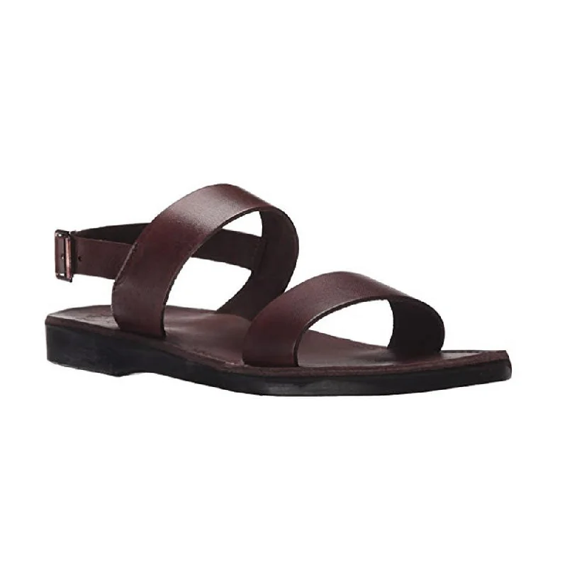 Men's sandals with a rubber sole for tractionGolan - Leather Two Strap Sandal | Brown Men's sandals with a rubber sole for tractionGolan - Leather Two Strap Sandal | Brown