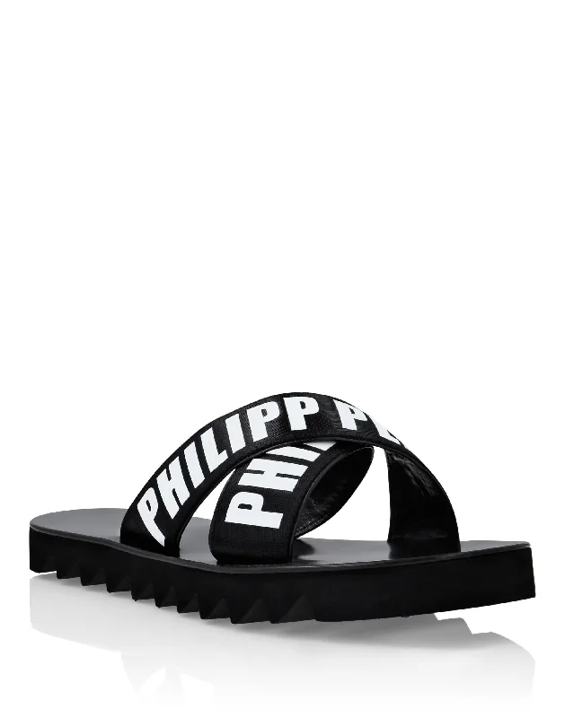 Men's sandals with a contrast stitching detailGummy Sandals Philipp Plein TM