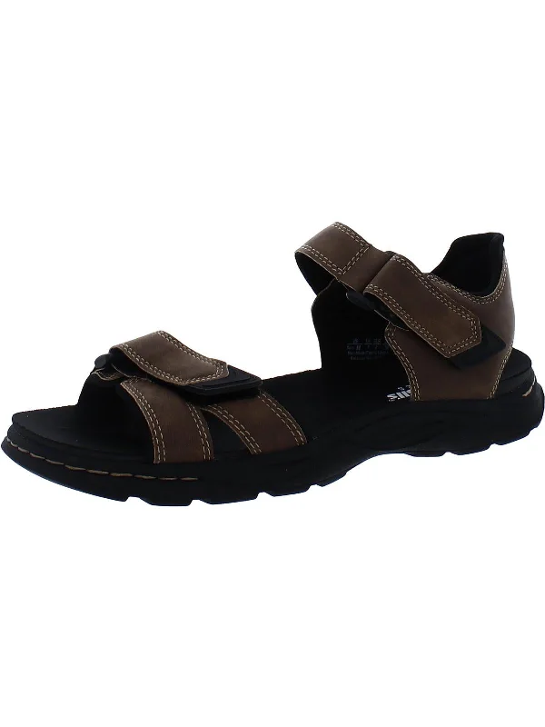 Men's sandals with a decorative buckle or charmHenley Mens Slip On Open Toe Ankle Strap Men's sandals with a decorative buckle or charmHenley Mens Slip On Open Toe Ankle Strap