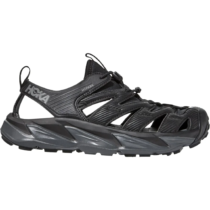 Men's sandals with a leather lining for comfortMen's Hoka One One Hopara Black/Dark Shadow Synthetic Men's sandals with a leather lining for comfortMen's Hoka One One Hopara Black/Dark Shadow Synthetic