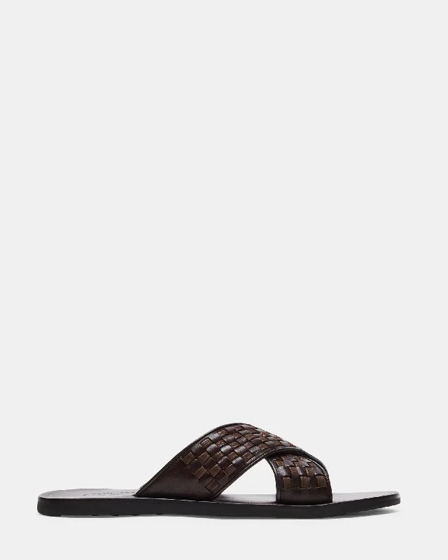 Waterproof men's sandals for water activitiesLUKKE BROWN LEATHER