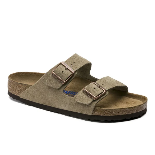 Men's sandals with a padded heelBirkenstock Men's Arizona Soft Footbed Taupe Suede Men's sandals with a padded heelBirkenstock Men's Arizona Soft Footbed Taupe Suede