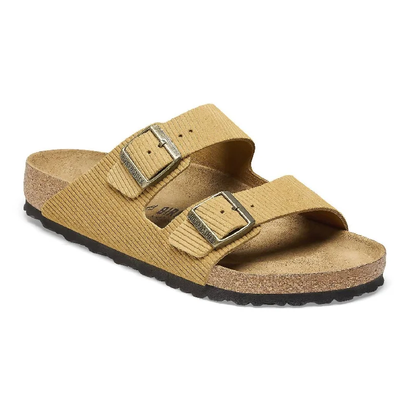 Men's sandals with a decorative buckle or charmMen's Arizona Suede Embossed Sandal In Corduroy Cork Brown Men's sandals with a decorative buckle or charmMen's Arizona Suede Embossed Sandal In Corduroy Cork Brown