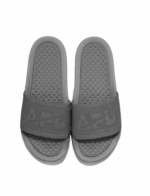 Men's leather sandals with an adjustable strapMen's Big Logo Techloom Slide In Cosmic Grey Men's leather sandals with an adjustable strapMen's Big Logo Techloom Slide In Cosmic Grey