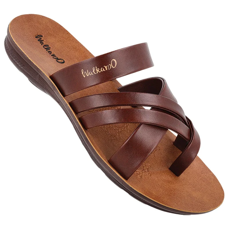 Flip - flop style men's sandals for beach wearMen's Daily Wear Sandals  - W5687 Tuscan Brown