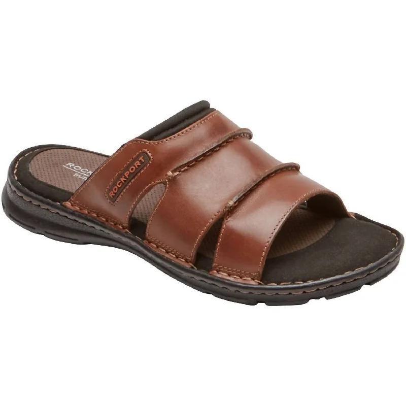 Men's sandals with a rubber sole for tractionMen's Darwyn Slide In Coach Brown