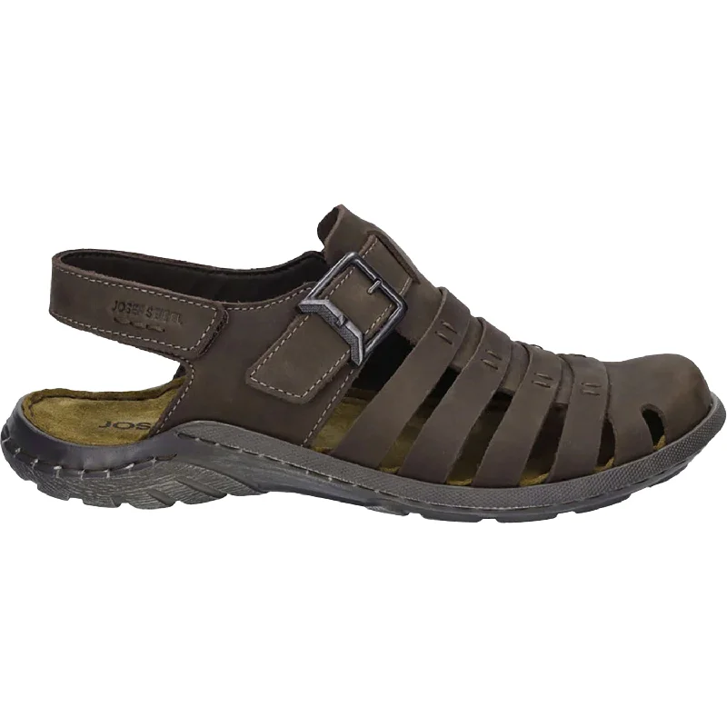 Men's sandals with a padded heelMen's Josef Seibel Logan 70 Mocca Leather