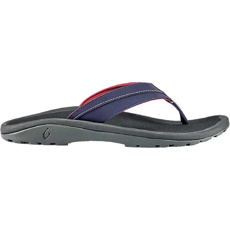 Men's sandals with a cushioned footbedMen's OluKai Ohana Koa Trench Blue/Deep Red Synthetic Men's sandals with a cushioned footbedMen's OluKai Ohana Koa Trench Blue/Deep Red Synthetic