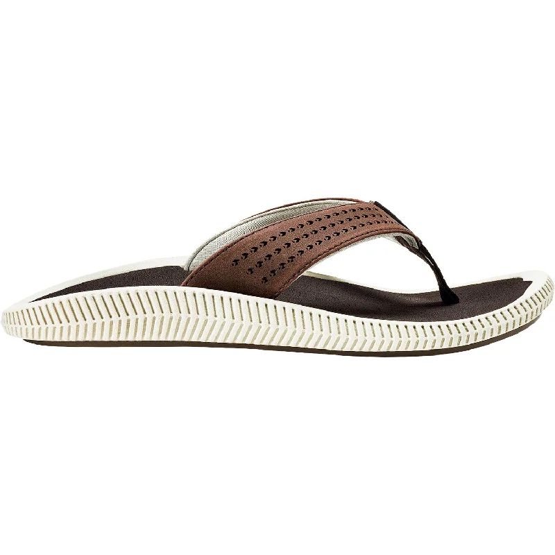 Men's sandals with a shock - absorbing insoleMen's OluKai Ulele Dark Wood Synthetic Men's sandals with a shock - absorbing insoleMen's OluKai Ulele Dark Wood Synthetic