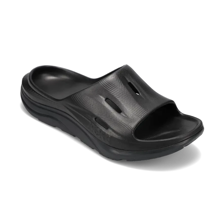 Men's sandals in a neutral color like black or brownMen's Ora Recovery Slide 3 Black Men's sandals in a neutral color like black or brownMen's Ora Recovery Slide 3 Black