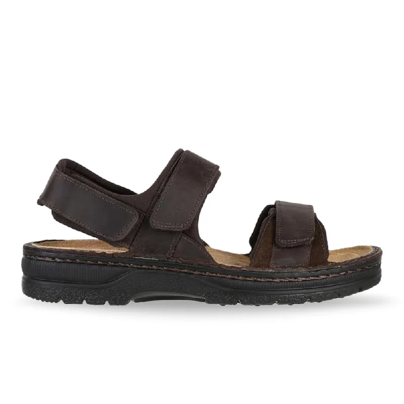 Men's leather sandals with an adjustable strapNaot Men's Arthur - Crazy Horse/Hash