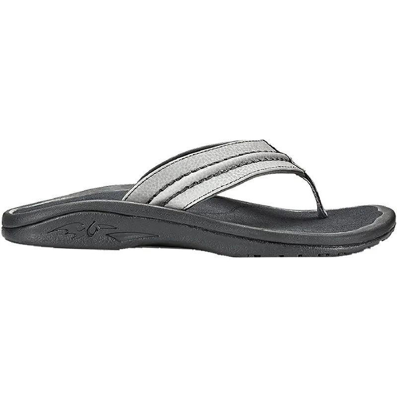 Men's sandals with a cushioned footbedMen's OluKai Hokua Sharkskin/Dark Shadow Synthetic Men's sandals with a cushioned footbedMen's OluKai Hokua Sharkskin/Dark Shadow Synthetic