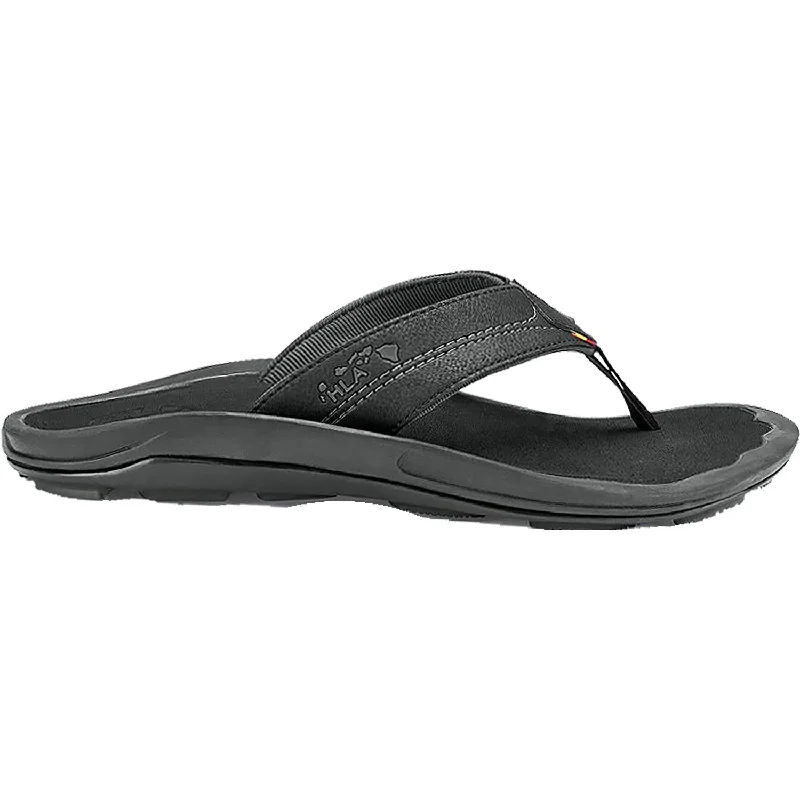 Men's sandals with a flexible sole for easy movementMen's OluKai Kipi Black Synthetic Men's sandals with a flexible sole for easy movementMen's OluKai Kipi Black Synthetic