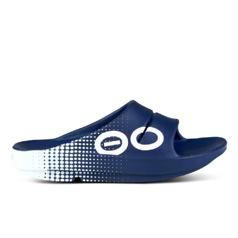 Men's sandals with a cushioned footbedOOFOS OOahh Sport Slide - Matrix Navy