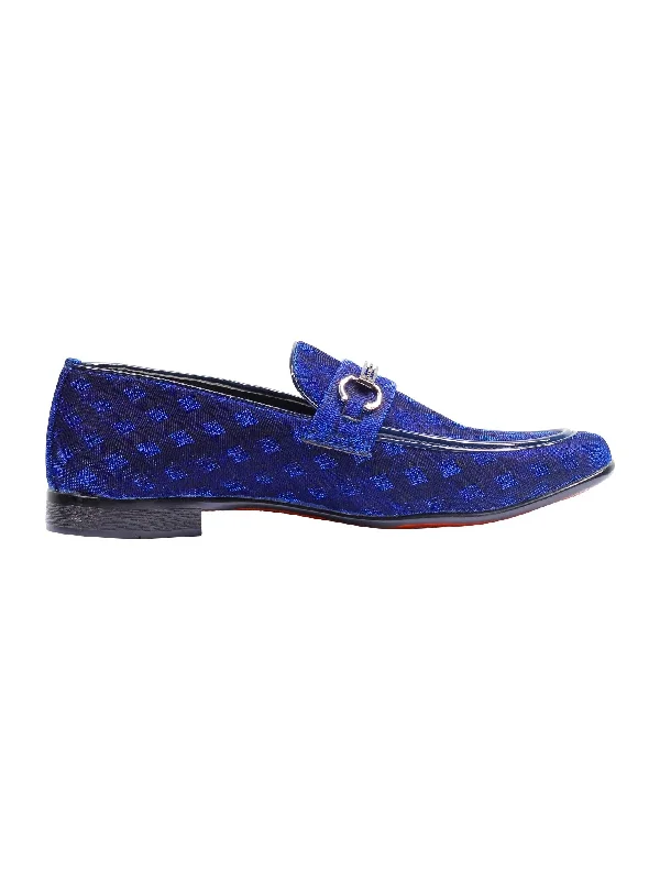 Slip - on men's loafers for easy wearParty Loafers with Glittery Print