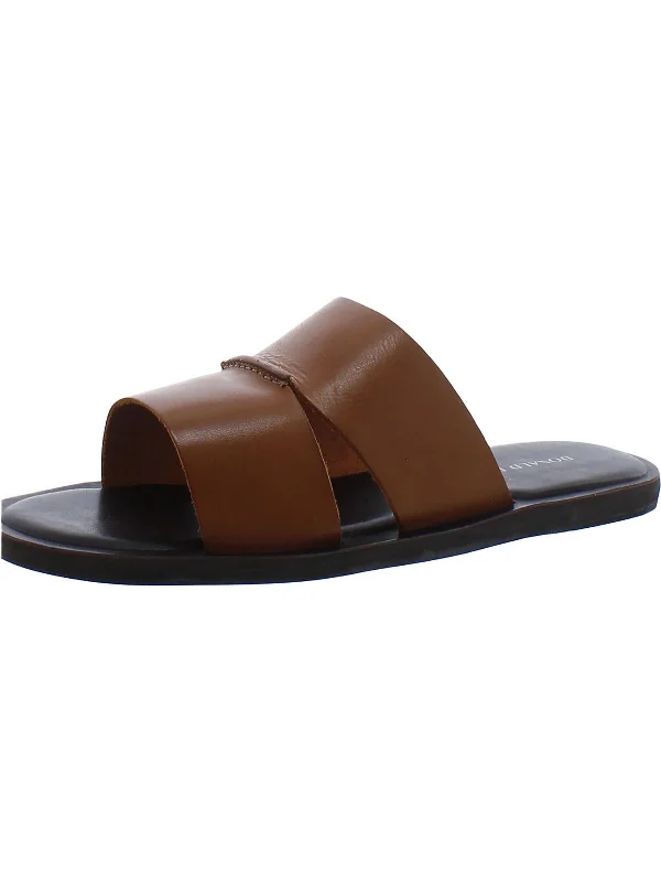 Men's sandals with a rubber sole for tractionPauli Mens Leather Flat Slide Sandals