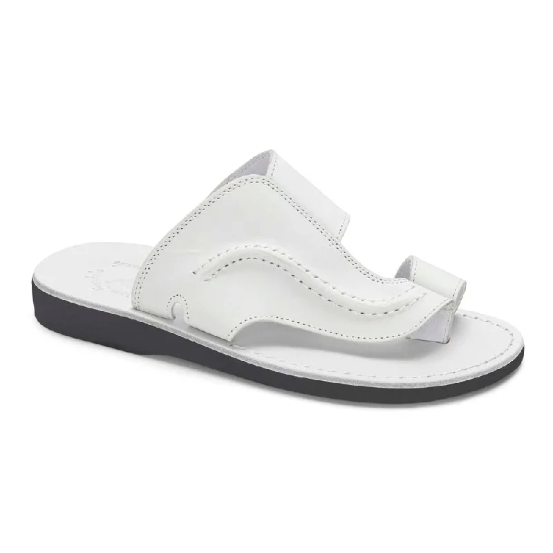 Men's sandals with a buckle closurePeter - Leather Toe Strap Sandal | White
