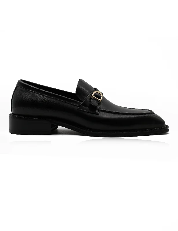 Suede men's loafers for a soft and luxurious feelPOLISHED BLACK LEATHER SINGLE MONK SHOES