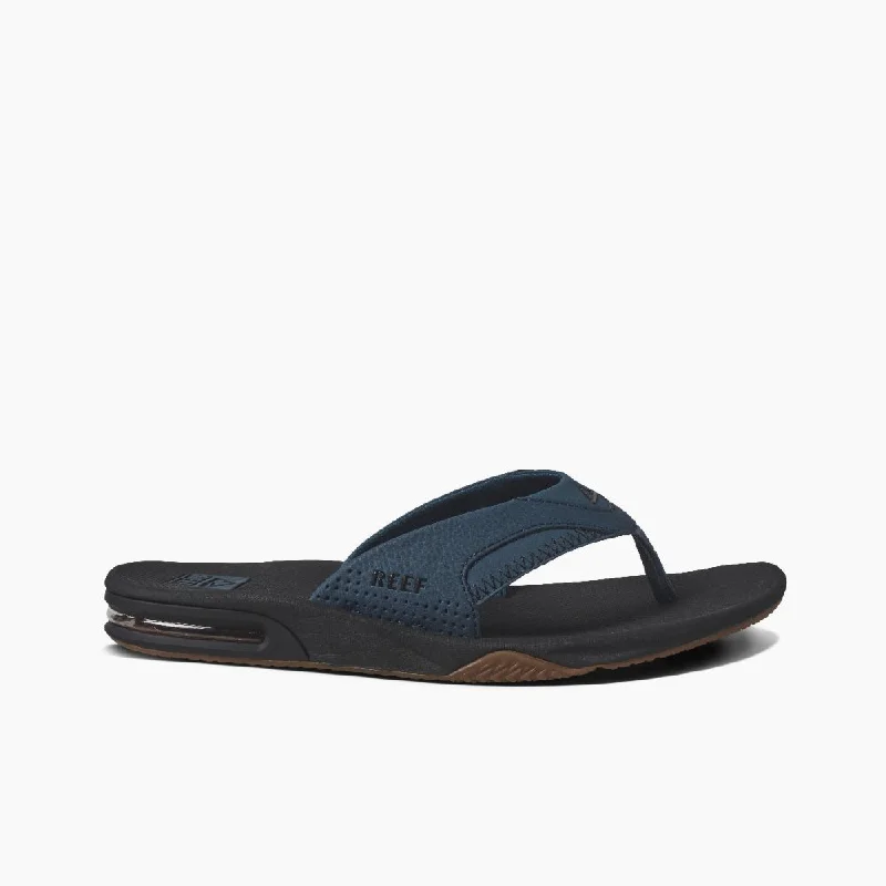 Men's sandals with a removable insole for cleaningReef Men's Fanning - Orion/Black