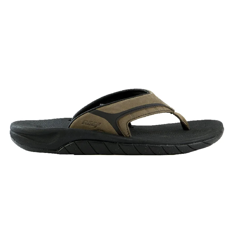 Men's sandals with a rubber sole for tractionReef Leather Slap II Flip Flop Sandal - Brown Plaid - Mens Men's sandals with a rubber sole for tractionReef Leather Slap II Flip Flop Sandal - Brown Plaid - Mens