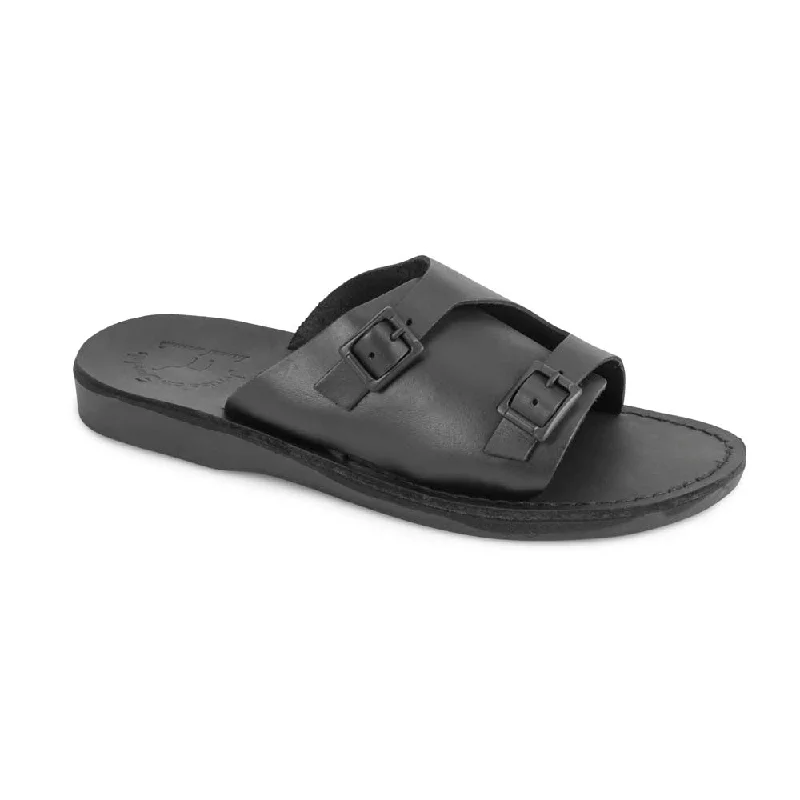 Men's sandals with a durable outer soleSeth - Leather Slide Sandal | Black