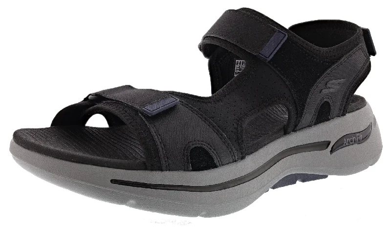 Men's sandals with a padded heelSkechers Men's Go Walk Arch Fit Sandal Mission Hook & Loop Strap Sandals Men's sandals with a padded heelSkechers Men's Go Walk Arch Fit Sandal Mission Hook & Loop Strap Sandals