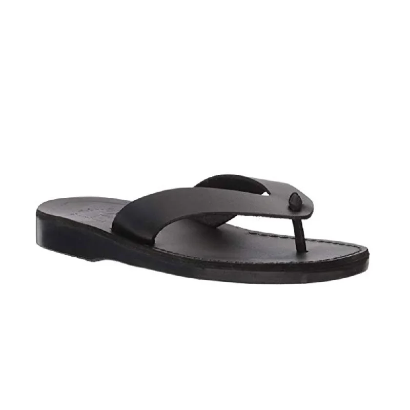 Men's sandals with a stretchy strap for a better fitSolomon - Leather Flip Flop Sandal | Black Men's sandals with a stretchy strap for a better fitSolomon - Leather Flip Flop Sandal | Black