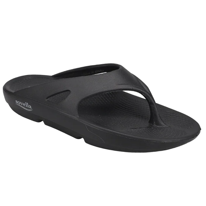 Men's sandals with a rubber sole for tractionSovella Men's PF Thong Black