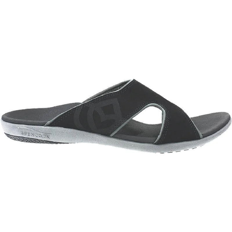 Men's sandals with a rubber sole for tractionMen's Spenco Kholo Slide Carbon/Pewter Synthetic Nubuck Men's sandals with a rubber sole for tractionMen's Spenco Kholo Slide Carbon/Pewter Synthetic Nubuck