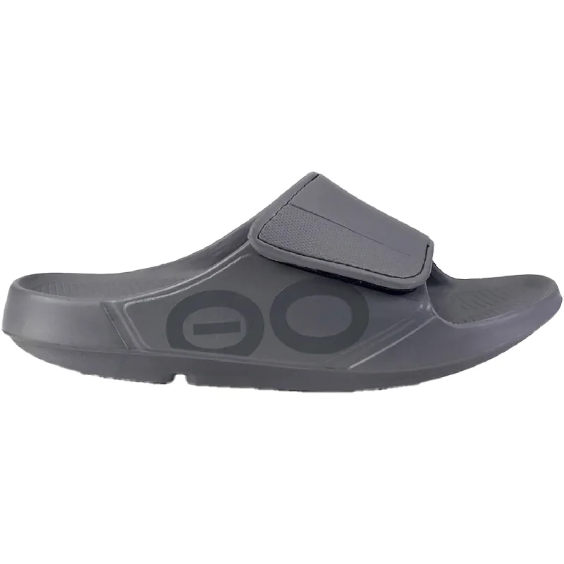 Men's sandals with a durable outer soleUnisex OOFOS OOahh Sport Flex Slate Synthetic Men's sandals with a durable outer soleUnisex OOFOS OOahh Sport Flex Slate Synthetic