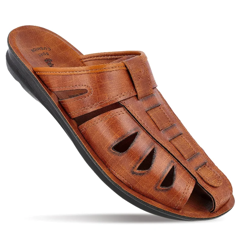 Men's sandals with a flexible sole for easy movementWalkaroo Men Fishermen Cut Slide Sandals - WG5309 Tan Men's sandals with a flexible sole for easy movementWalkaroo Men Fishermen Cut Slide Sandals - WG5309 Tan