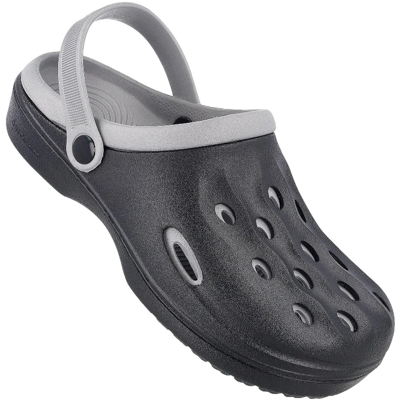Men's sandals with a toe post designWalkaroo Men's Clogs  - WC4840 Black Grey