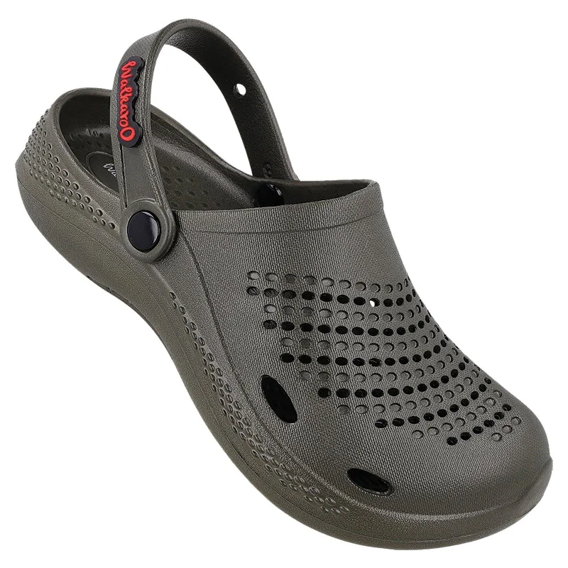 Men's sandals with a removable insole for cleaningWalkaroo Men's Clogs - WC8716 Dark Green Men's sandals with a removable insole for cleaningWalkaroo Men's Clogs - WC8716 Dark Green