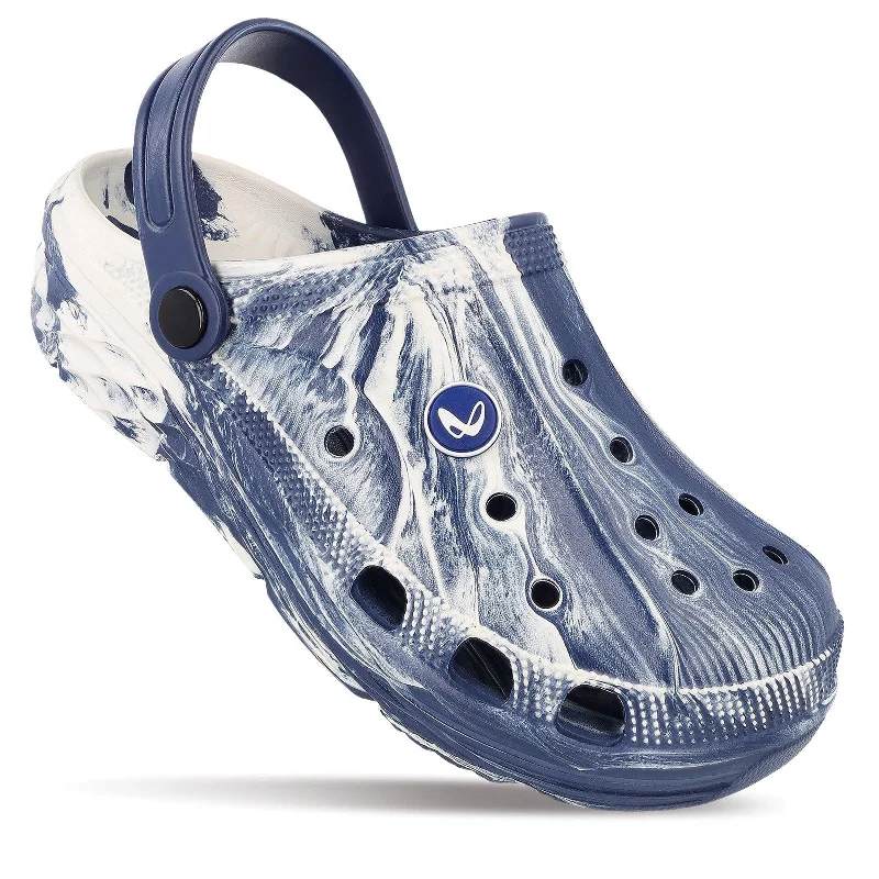 Men's sandals with a durable outer soleWalkaroo Mens Clogs  - WC8739 Blue White