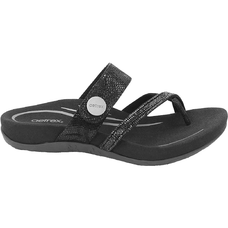 Men's sandals with a pointed toe for a stylish lookWomen's Aetrex Izzy Black Sparkle Synthetic Men's sandals with a pointed toe for a stylish lookWomen's Aetrex Izzy Black Sparkle Synthetic