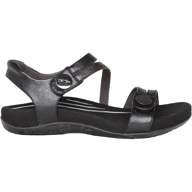 Men's leather sandals with an adjustable strapWomen's Aetrex Jess Black Synthetic
