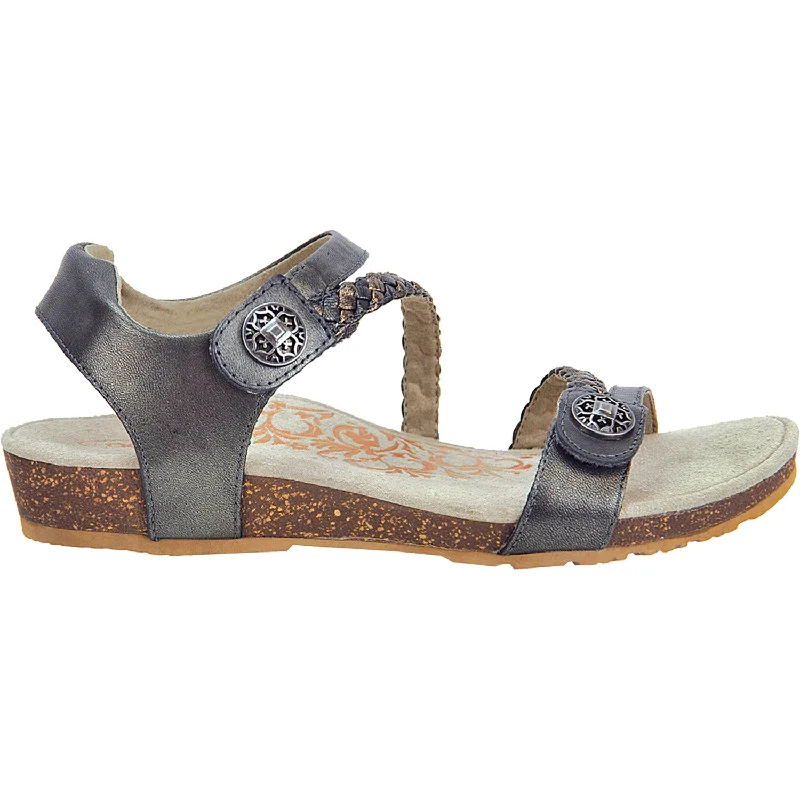 Men's sandals with a durable outer soleWomen's Aetrex Jillian Gunmetal Leather
