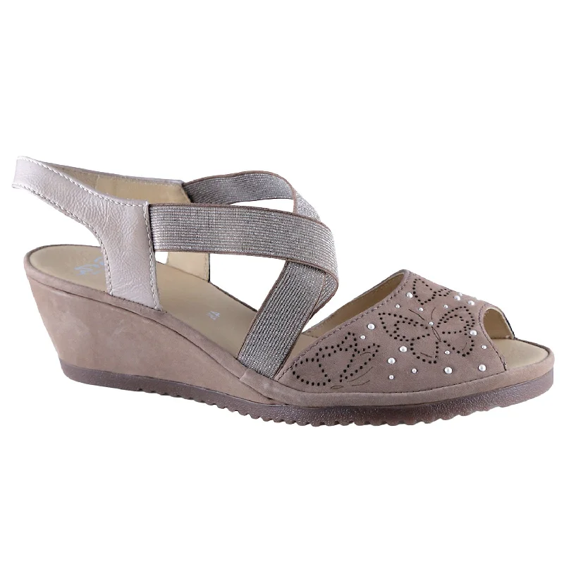 Men's sandals with a toe post designWomen's Ara Celia Taupe Nubuck