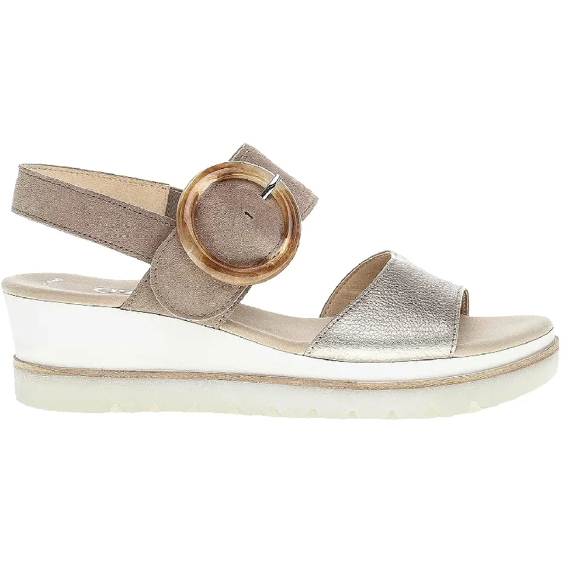 Men's sandals with a stretchy strap for a better fitWomen's Gabor 4.654.62 Pewter Leather Men's sandals with a stretchy strap for a better fitWomen's Gabor 4.654.62 Pewter Leather