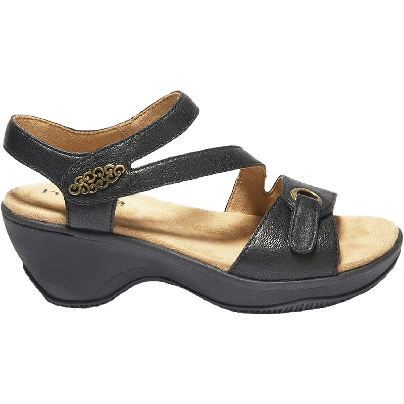 Men's sandals with a padded heelWomen's Halsa Cindy Black Leather
