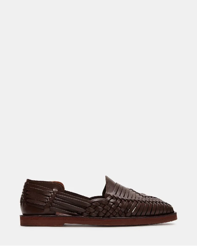 Men's sandals with a cushioned footbedZINC BROWN LEATHER