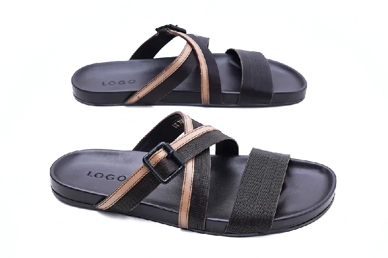 Men's slippers with a removable insole for cleaningLOGO 7068 BRA